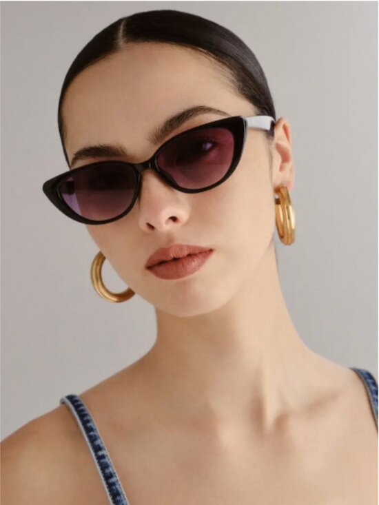 Aire Accessories - AIRE Amalthea Sunglasses Black Cat Eye Purple Gradient Lens